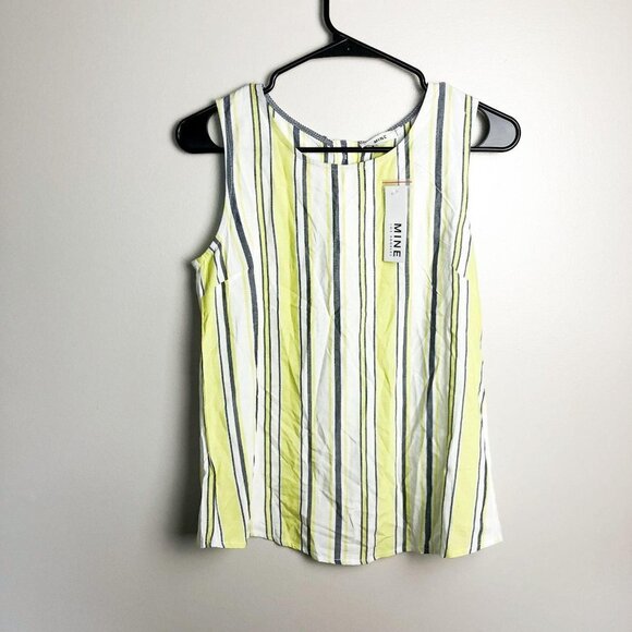 NWT Mine Striped Button Back Tank Top - Picture 1 of 7